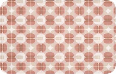 Badmat 80x50 cm - Antislip - Retro - Klassiek - Roze - Badmatten voor badkamer - Badkamermat - Douchemat - Badkamer mat