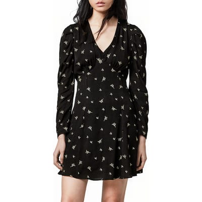AllSaints Rosi Bamboo Dress Black Maat: 32 | Mini Jurken Outlet | Dames | Zwart