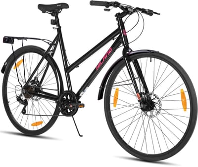HILAND VELO Dames Racefiets - 700C - 7 Versnellingen - Lichtgewicht Aluminium Frame - Mechanische Schijfremmen - Stadsfiets / Commuter Bike