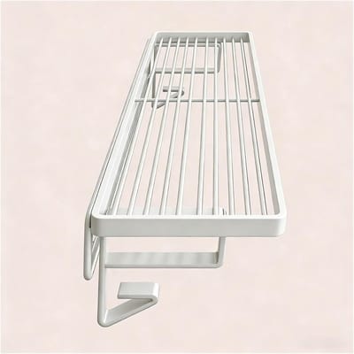Metalen radiatorrek - Decoratieve wandplank - Extra opbergruimte - Zonder boren monteren - 40x12x7 cm - Wit