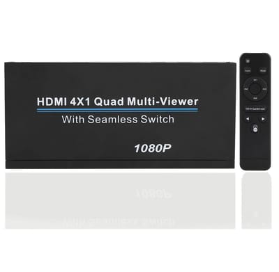 Shopcentral - HDMI Multiviewer - 4x1 HDMI Schakelaar - Met Infrared Afstandsbediening - Compact Formaat - Geschikt voor Monitor en TV - Perfect voor
