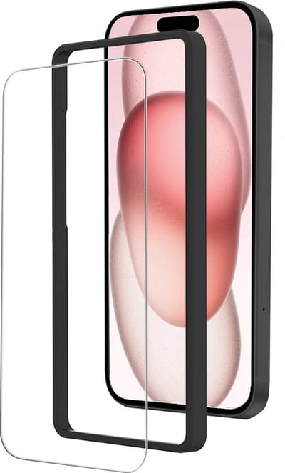 Screenprotector - Geschikt voor Apple iPhone 15 - Met Installatie Frame - Beschermglas - Gehard Glas - Tempered Glass - Screen Protector - Inclusief Montage Kit