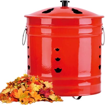 Vuurton Met Deksel - Buitenhaard Tuinhaard - Terras Verwarmen - Vonkdicht Deksel - 27.5 x 26.5 x 27.5 cm - Zwart