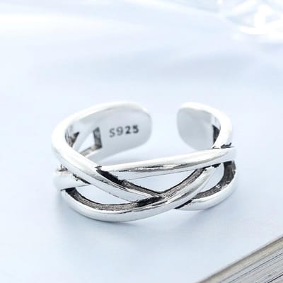 925 Zilver Overlappende Vrouwenringen Trouwring Feest Hoge Kwaliteit Sieraden Dames Accessoires Juwelen Voorkom Allergie 12.5 wit