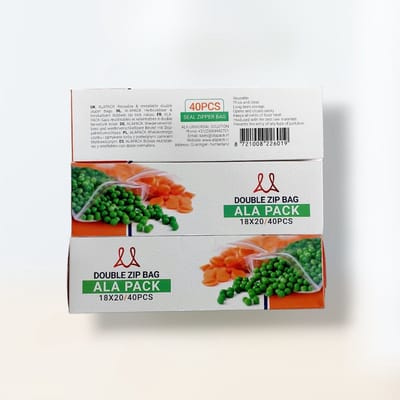 ALAPACK dubbele zipper gripzakjes - Herbruikbaar & hersluitbare zip lock zakjes / 120 Stuk / 3 dozen / Medium / 18x20 cm.