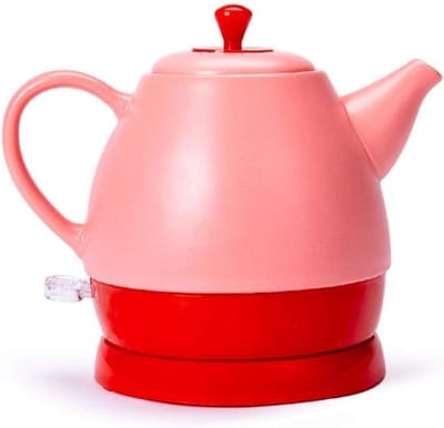 Elektrische Waterkoker - Snoerloze Theepot - Snel Water Koken - Automatische Uitschakeling - 1 Liter Inhoud - Grijs Roze