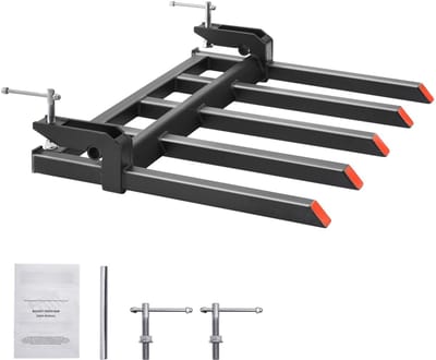 Klembare Vuilvorken voor 48" Emmer, Capaciteit van 2600 Lbs, Zware Palletvorken voor Lader, Schranklader, Tractor, Ideaal voor Het Reinigen van Gevallen Takken En Tuinafval