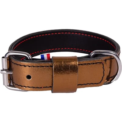 Martin Sellier Halsband Hond Dakota Leer Grijs-45X2.5 CM