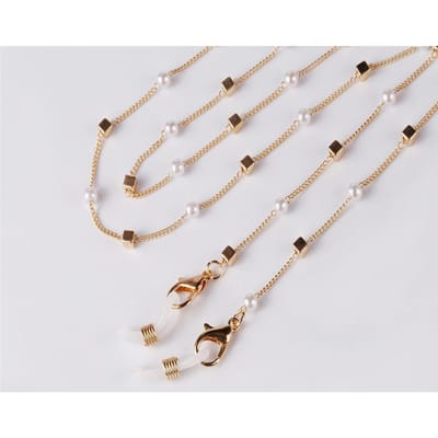 Mode Parel Goudkleurige Ketting Retro Anti-verlies Lanyard Legering Kettingen Masker Verlengstuk Halter Anti-val Oogbril Accessoires beige