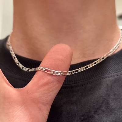 Heren Figaro Ketting Roestvrij Staal – Stijlvolle Minimalistische Schakelketting, Cadeau voor Hem