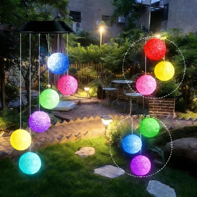 klokkentjes licht,Kleur veranderende bal wind,Decoratieve waterdichte buiten mobiele zonne-lichten voor tuin,Hangende voor moeder,Moederdag geschenken