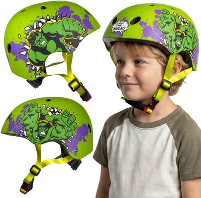 Avengers Hulk Veilige fietshelm voor jongens, sportief, verstelbaar 52-56 cm