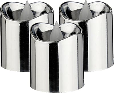 Gift Decor - LED waxinelichtjes - 6x - zilverkleurig - incl. batterij