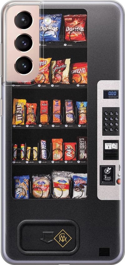 Casimoda® hoesje - Geschikt voor Samsung S21 Plus - Snoepautomaat - Backcover - Siliconen/TPU - Zwart