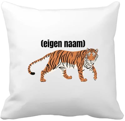 Akyol - tijger met eigen naam Kussen hoes - Tijger - dieren liefhebber - iemand die houdt van tijgers - verjaardag - cadeau - kado - geschenk - 40 bij 40 cm