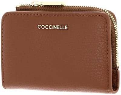 COCCINELLE Leren kaarthoes Metallic Soft Credit Card Holder Cognac bruine