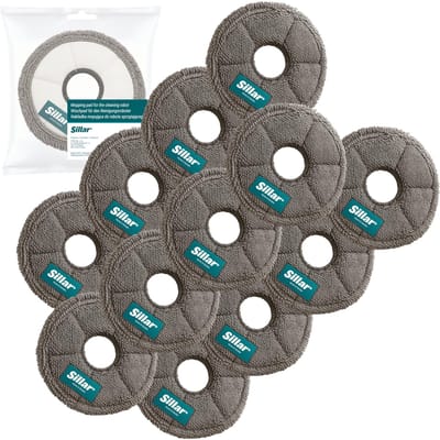 Sillar, set 12 dweilpads, microvezeldoek, geschikt voor Xiaomi S10 S20 X10 X20 L10 L20 X30 X40 X50, vervanging RMP7 / RMP8, herbruikbaar, diameter 13.5cm