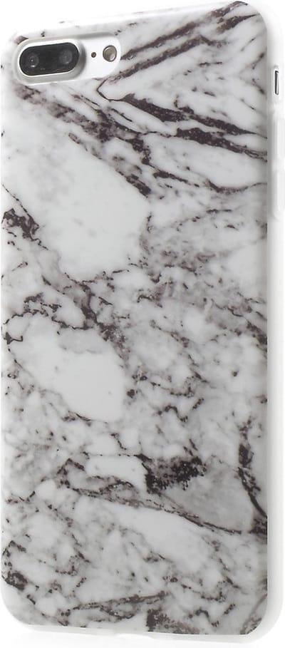 Peachy Wit marmer hoesje geschikt voor iPhone 7 Plus 8 Plus TPU