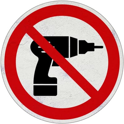 Niet boren verbodsbord | Sign Again materiaal | 10 cm