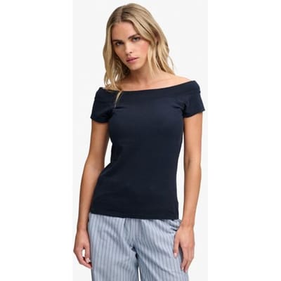 Superdry Athletic Essentials Off-shoulder Top Blauw Grootte: 42