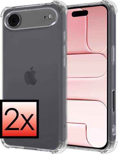 Hoesje - 2 Stuks - Geschikt voor Apple iPhone Air - Sterk & Shockproof - Siliconen Case - Back Cover - Telefoon Hoes Shock Proof - Transparant