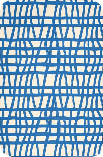 WC mat 40x60 cm - Antislip - Ruitpatroon - Blauw - Crème - Toiletmat - Vloermat - Douchemat - Toilet tapijt - Toiletmatten