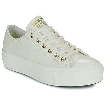 Converse Chuck Taylor All Star Lift Ox Sneakers Dames - Leren Sneaker - Wit