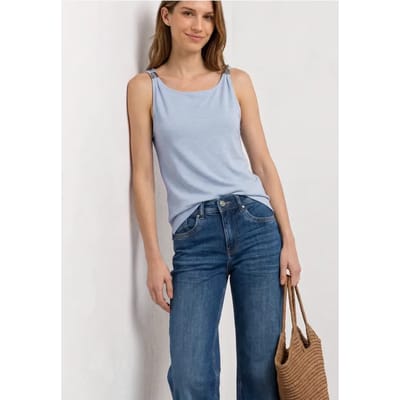 Top met boothals en schouderdetail