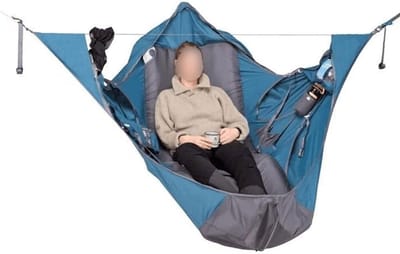 Outdoor Hangmat - Kampeer Hangmat - Ontspannen Buiten - Hoge Sterkte Canvas - Compact Formaat - Blauw
