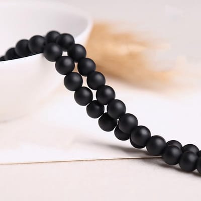 Kralen, zwarte agaat edelsteenkralen, 8 mm, ronde matte edelstenen om te rijgen, voor doe-het-zelf armbanden, halskettingen, sieraden maken (zwarte agaat gematteerd 8