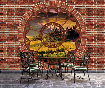 View Landscape Italian Meadow Hills Photo Wallcovering