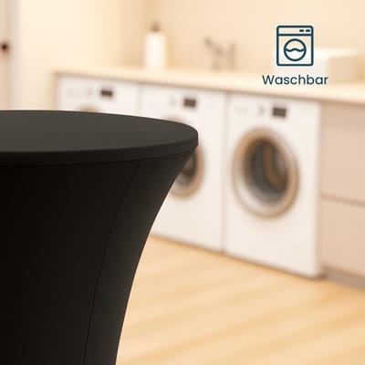 Statafelhoes - Hoes voor statafel - Feestelijke aankleding - Strijkvrij en wasbaar - 80cm diameter - Zwart