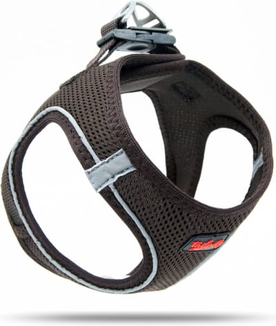 Tailpetz - Air-Mesh Harness - Hondenharnas - Hondentuig - Hondentuigje Kleine Hond - Y Tuig Hond - Harnas Hond - Anti Trek Tuig Hond - Reflecterend - Maat M - Brown