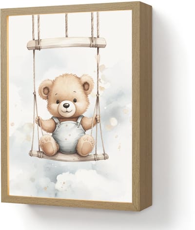 Nachtlampje 30x40 cm - Kinder lamp - Beer - Baby - Dier - Kinderen - Tafellamp kinderkamer draadloos - Slaapkamer lampje - Bedlamp kinderen - Kinderlampje - Wandlamp babykamer - Nachtlampjes