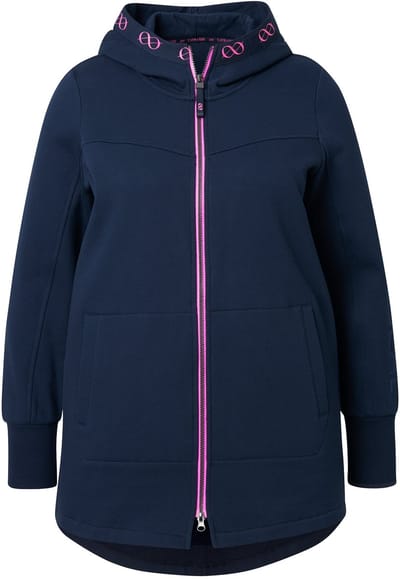 Laurasøn - Dames - Sweatjasje capuchon lange mouw - Marine - Maat 40+