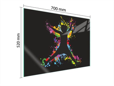 TMK ArtDeko Serie - Glasplaat Bescherming - 70x52 cm - Veilige Montage - Hygiënische Snijplank