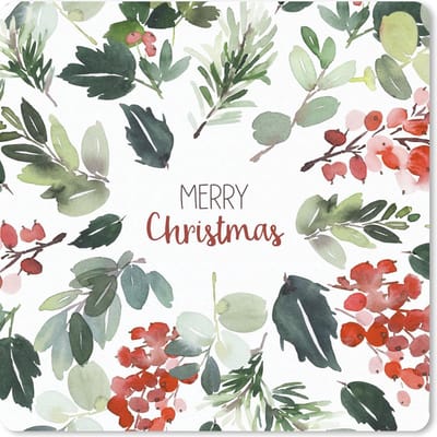 Muismat 20x20 cm - Mousepad Kerst - Quote - Waterverf - Muismatten - Kerst - Cadeau - Kerstcadeau voor mannen en voor vrouwen
