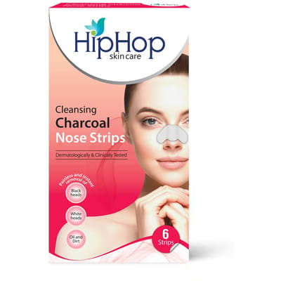 HipHop Huidverzorging Reinigende Kool Neusstrips (6 Stroken), Meeëters, Whiteheads Verwijderaar, Poriënreiniger, met Natuurlijke Extracten, voor Vrouwen, Alle Huidtypen beige