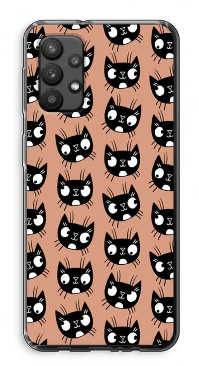 Case Company® - Hoesje geschikt voor Samsung Galaxy A32 4G hoesje - Kat - Soft Cover Telefoonhoesje - Bescherming aan alle Kanten en Schermrand