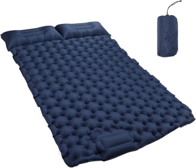 Dubbel Slaapmatje - Kampeermatje - Buiten Kamperen - Zelfopblaasbaar - 1.5 Kilogram - Donkerblauw