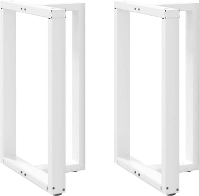 Set van 2 T-vormige Bartafelpoten Hoogte Verstelbaar 60x35 cm Wit Staal