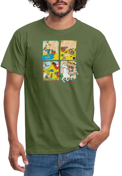 Pippi Langkous En Je Vrienden Tegels T-Shirt Heren