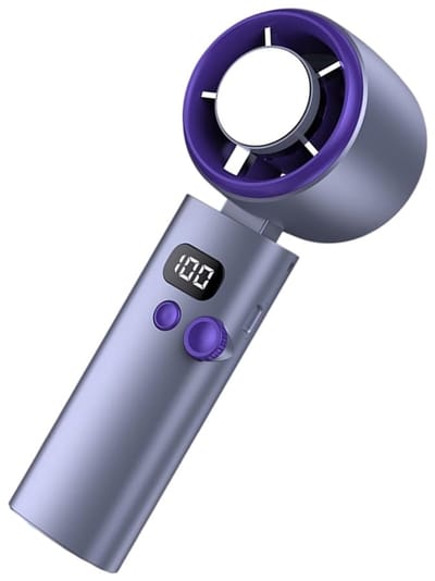 LISM-Mini handventilator, 100 instelbare snelheden, stil, USB-oplaadbare bureauventilator (paars)