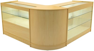 Hera led-winkeltoonbankset - esdoorn - 120/120/60 cm - led-verlichting