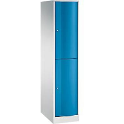 C+P Garderobekast Resisto, 1 vak, 2 vakken, B 396 x D 640 x H 1950 mm, lichtgrijs/kleedgroen