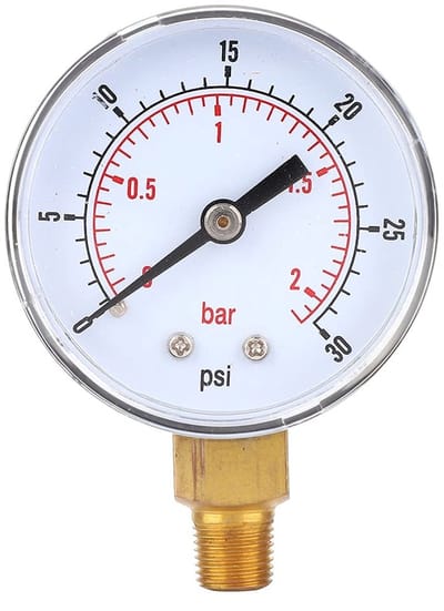 Dailygoods- Drukmeter Glycerinegevuld - Drukmeter 0-30PSI - Manometer 1/8 BSPT - Metalen Behuizing - Schokbestendig - Duidelijke Cijfers