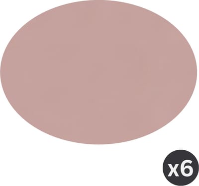 ZICZAC - Placemat TOGO - SET/6 - Ovaal - Dubbelzijdig - Kunstleer - 33x45 cm, mauve