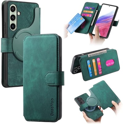 CaseNeo Hoesje - Geschikt voor Samsung Galaxy A56 Hoesje - CaseNeo 2-in-1 Book Case & Back Cover - Groen