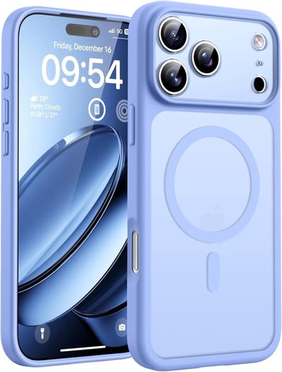 Hoesje Geschikt voor iPhone 17 Pro Hoesje Licht Blauw - Hoesje Geschikt voor MagSafe iPhone 17 Pro - Shockproof Back Cover met Lens beschermer