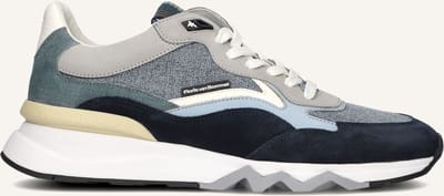 Floris Van Bommel Sfm-10178 De Zager Sneakers - Textiel - Heren - Blauw - Maat 41⅓